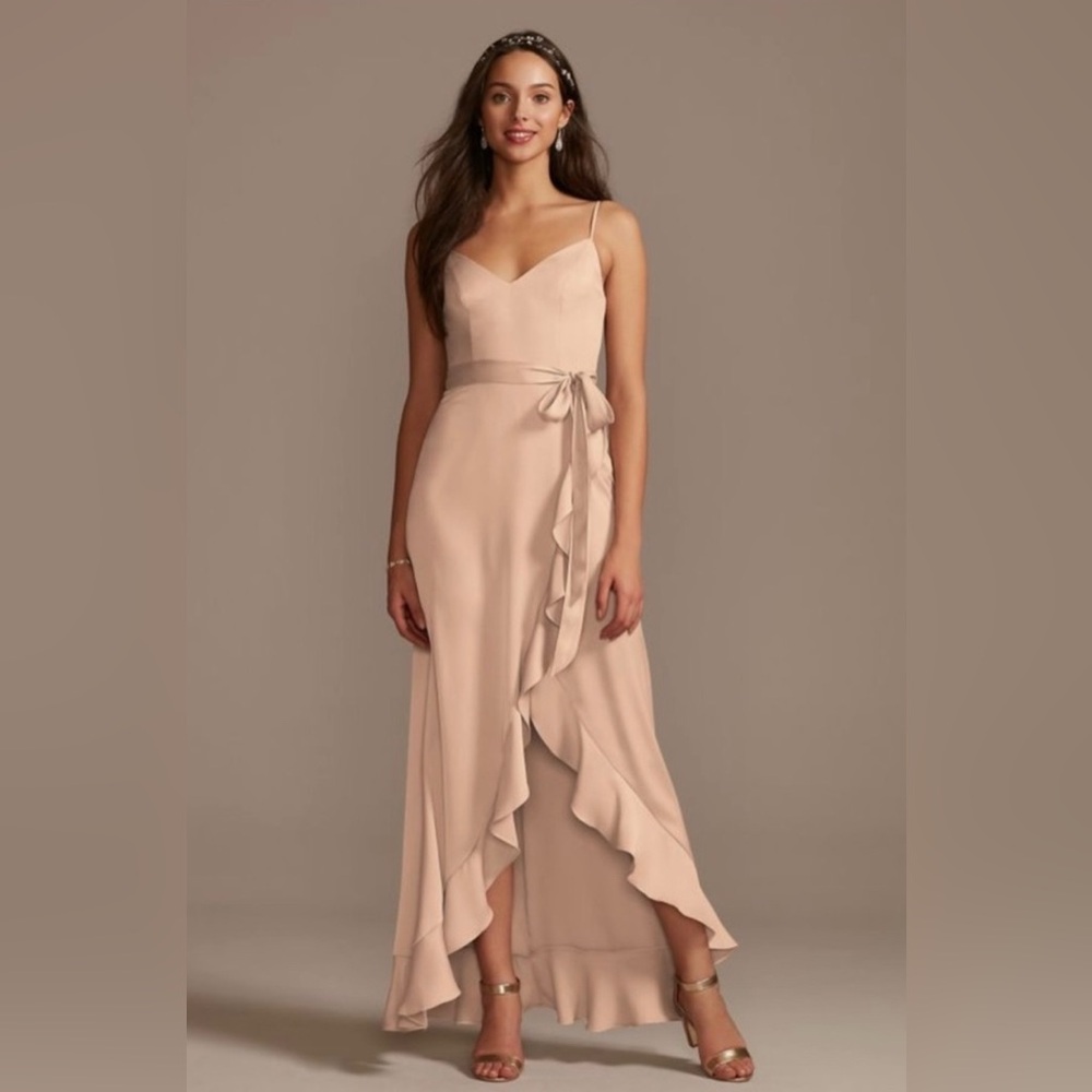 David's Bridal Blush High Low Dress